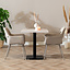 Table à manger bistrot beige melamine Nils 70 x 70 cm