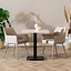 Table à manger bistrot beige melamine Nils 70 x 70 cm