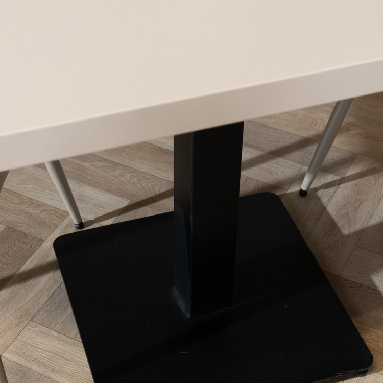 Table à manger bistrot beige melamine Nils 70 x 70 cm