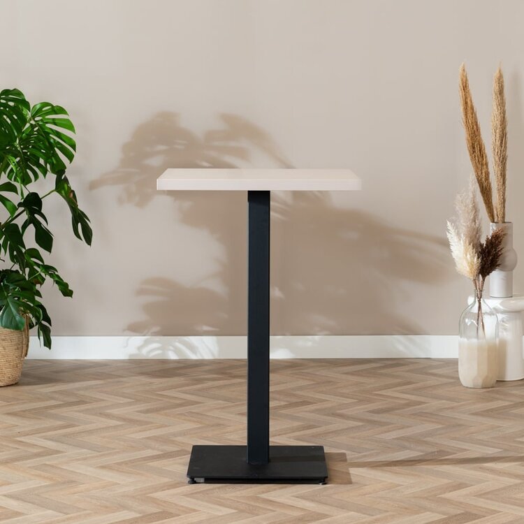 Table de bar bistrot beige melamine Nils 70 x 70 x 109 cm