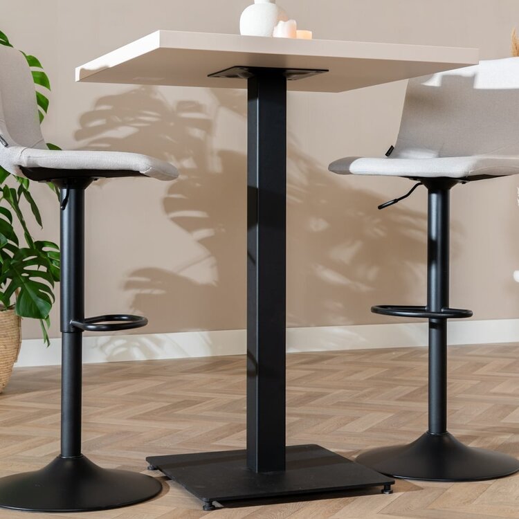 Table de bar bistrot beige melamine Nils 70 x 70 x 109 cm