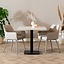 Table à manger bistrot beige melamine Nils 80 x 80 cm