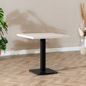 Table à manger bistrot beige melamine Nils 80 x 80 cm