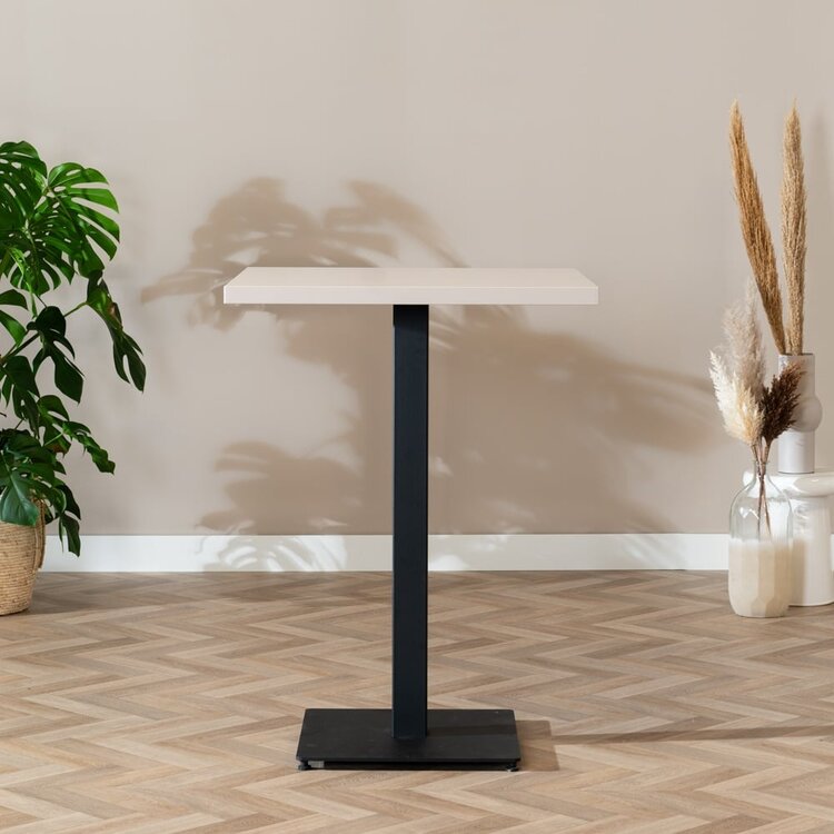 Table de bar bistrot beige melamine Nils 80 x 80 x 109 cm