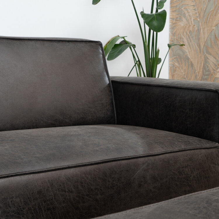 Canapé industriel 3 places Kansas anthracite