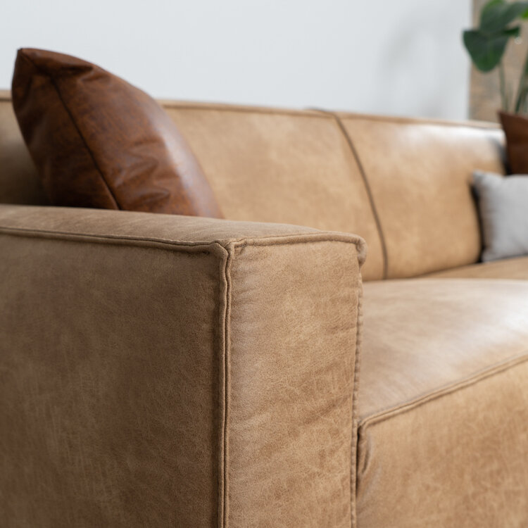 Canapé industriel 3 places Kansas beige