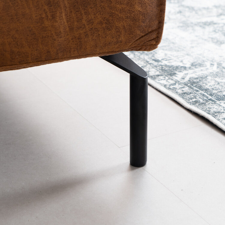 Canapé industriel 3 places Kansas cognac