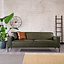 Canapé industriel 3 places Kansas vert olive