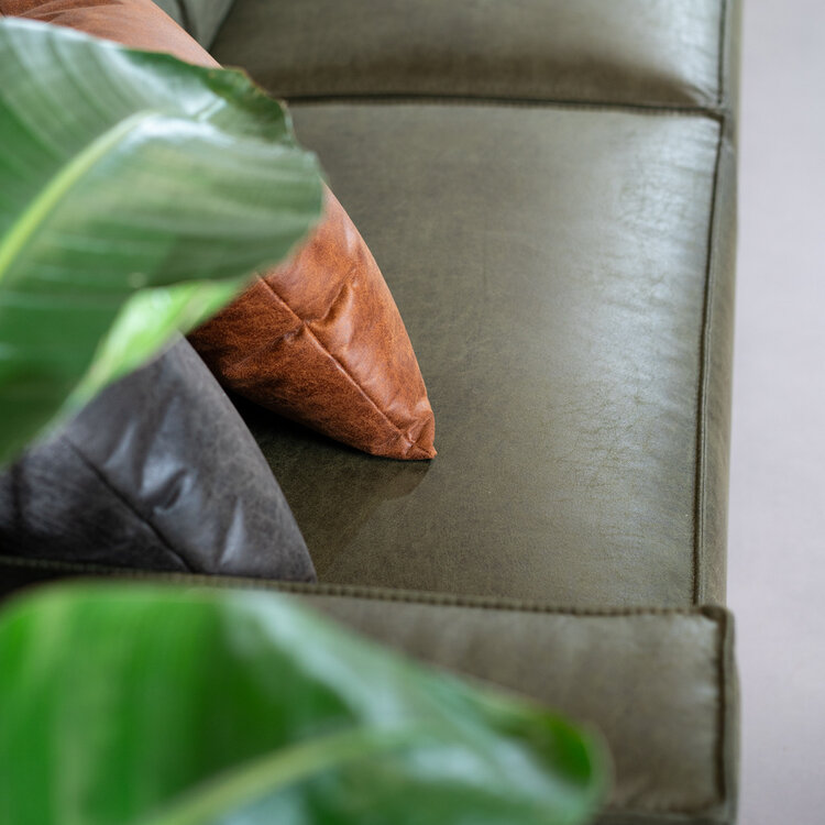 Canapé industriel 3 places Kansas vert olive