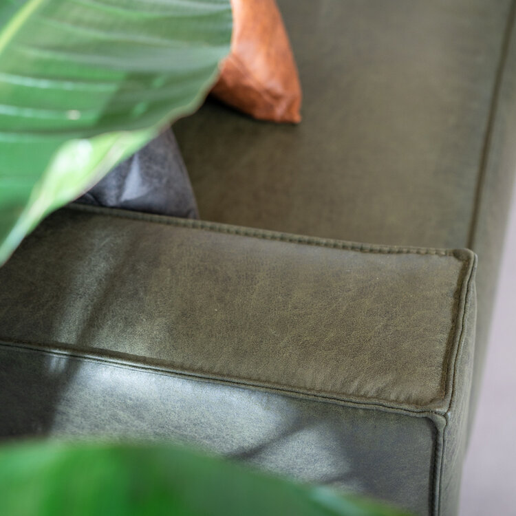 Canapé industriel 3 places Kansas vert olive