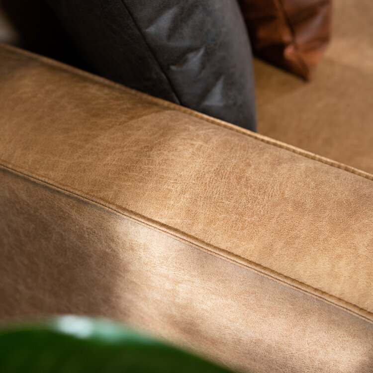 Canapé d'angle industriel Kansas beige gauche