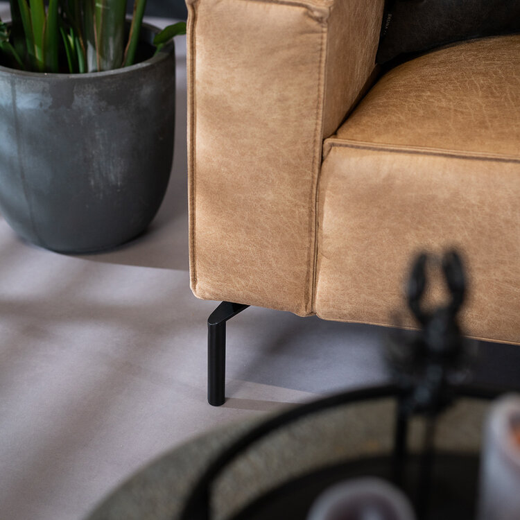 Canapé d'angle industriel Kansas beige gauche