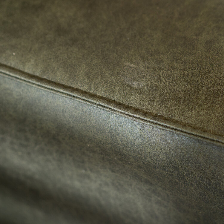 Canapé d'angle industriel Kansas vert olive gauche