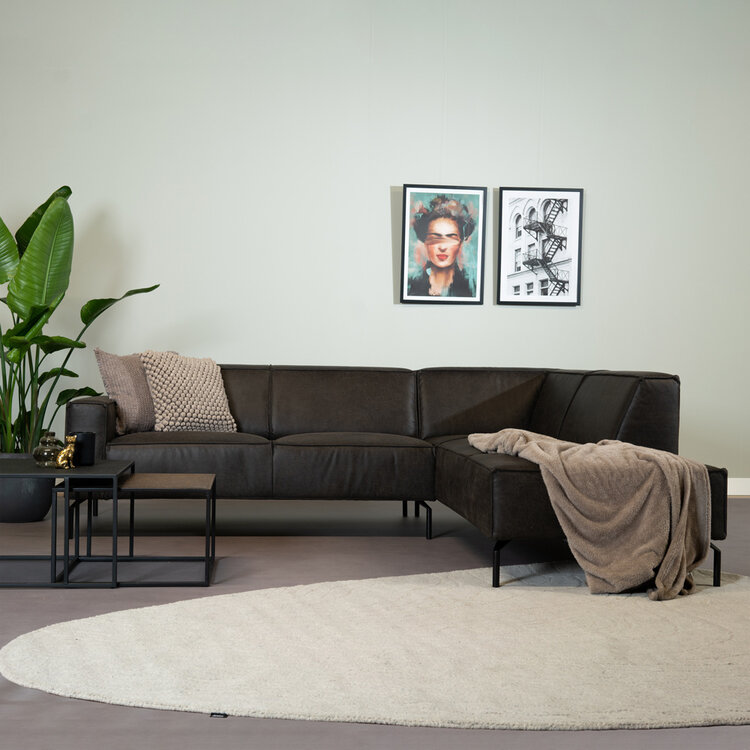 Canapé d'angle industriel Kansas anthracite droite
