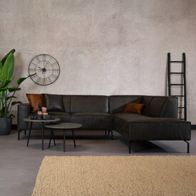 Canapé d'angle industriel Kansas anthracite droite