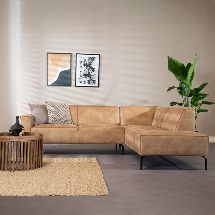 Canapé d'angle industriel Kansas beige droite