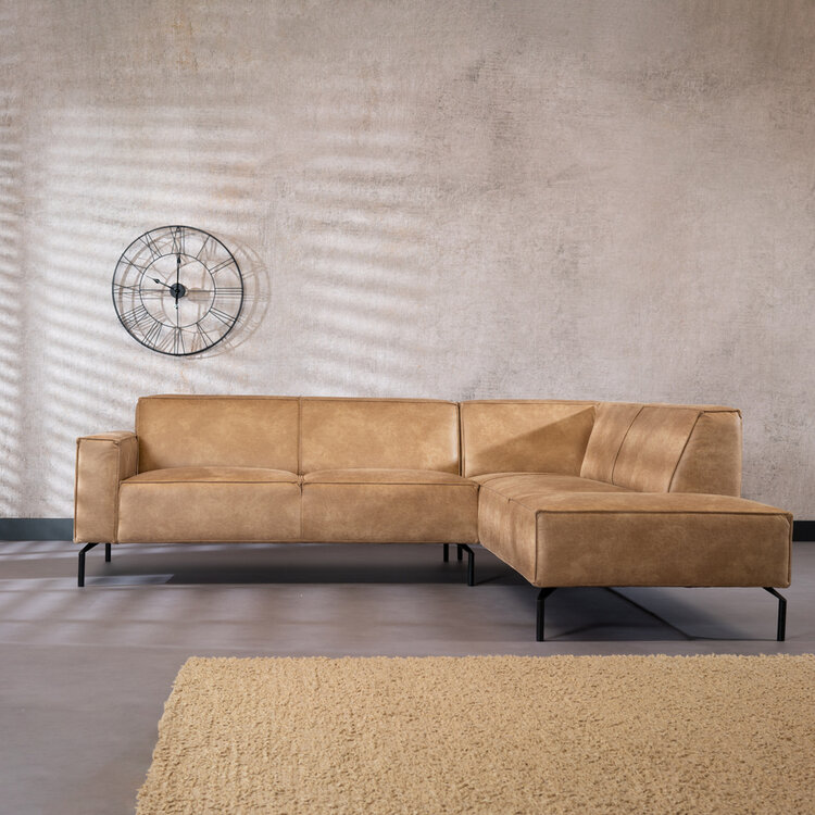 Canapé d'angle industriel Kansas beige droite