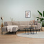 Canapé d'angle scandinave Kansas taupe tissu côtelé gauche
