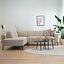 Canapé d'angle scandinave Kansas taupe tissu côtelé gauche