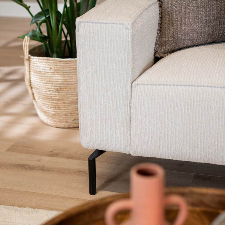 Canapé d'angle scandinave Kansas blanc tissu côtelé gauche