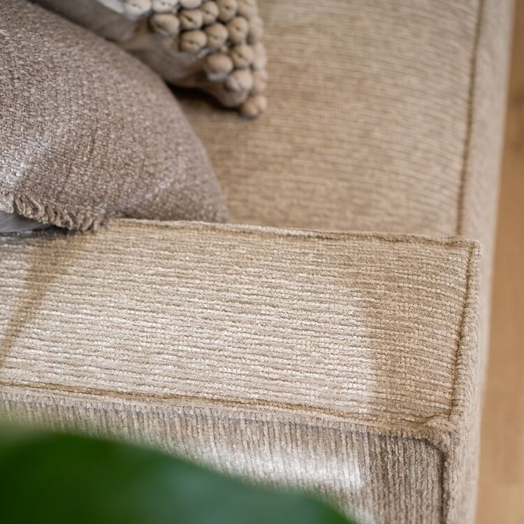 Canapé d'angle scandinave Kansas taupe tissu côtelé droite