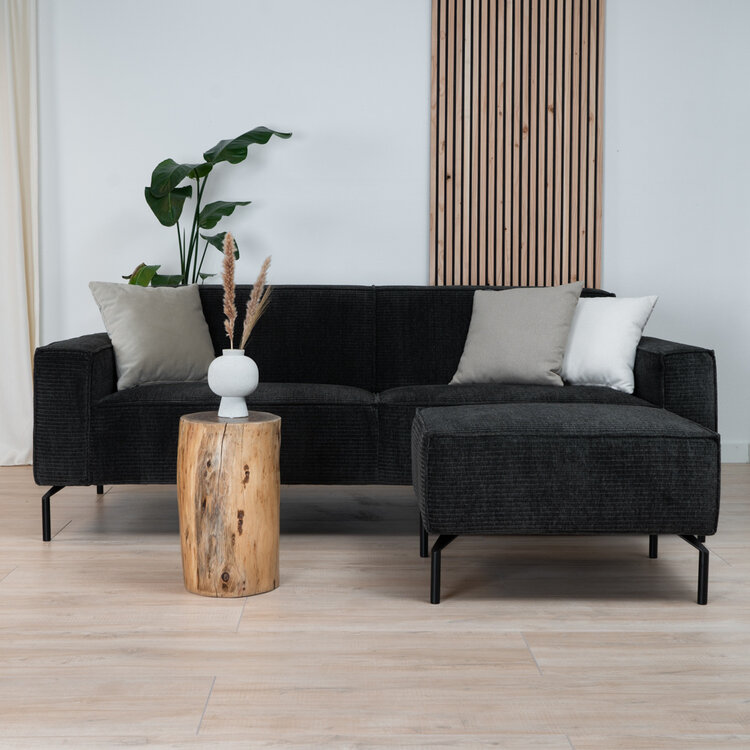 Canapé 3 places Kansas vert foncé / anthracite velours côtelé