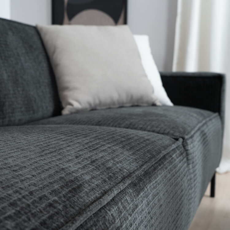 Canapé 3 places Kansas vert foncé / anthracite velours côtelé