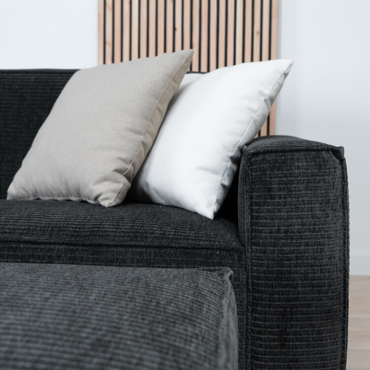 Canapé 3 places Kansas vert foncé / anthracite velours côtelé