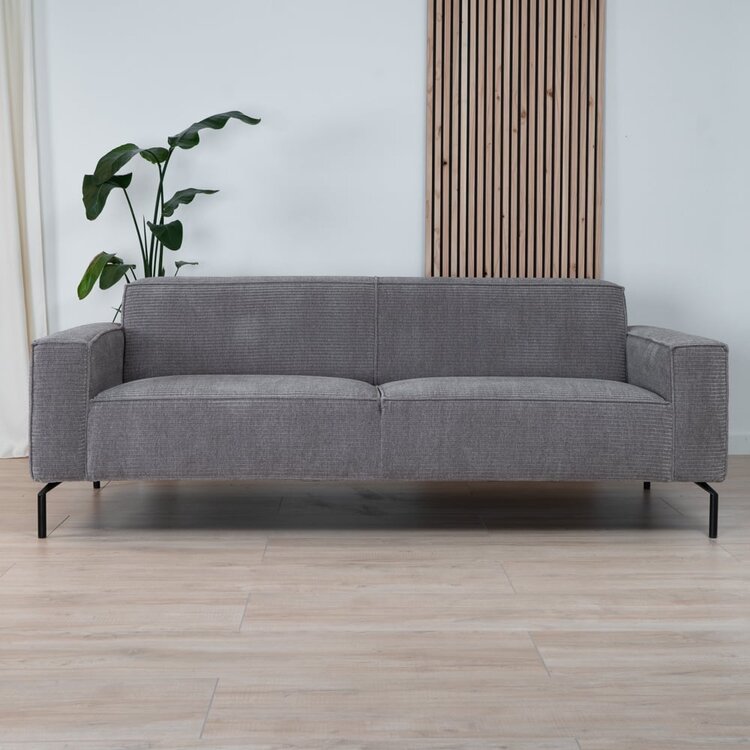 Canapé 3 places Kansas taupe velours côtelé