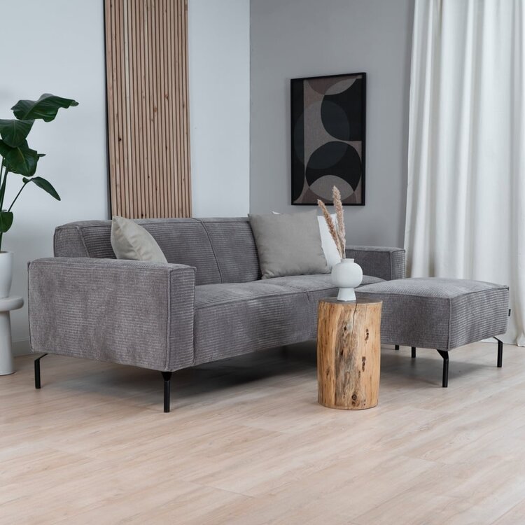 Canapé 3 places Kansas taupe velours côtelé