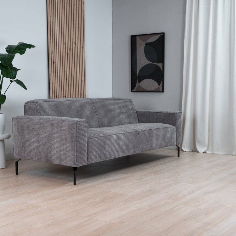 Canapé 3 places Kansas taupe velours côtelé