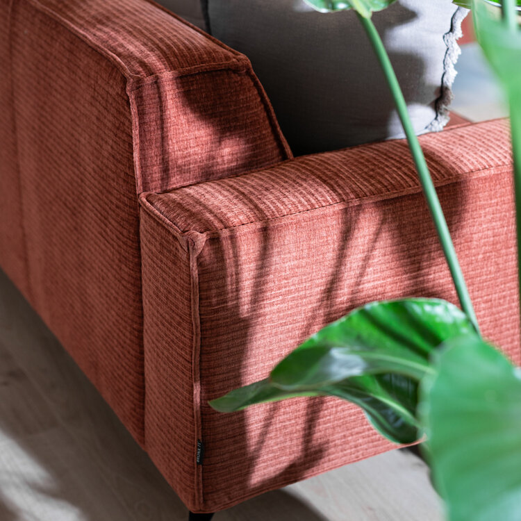 Canapé d'angle Kansas cuivre velours côtelé gauche