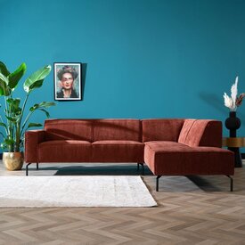 Canapé d'angle Kansas cuivre velours côtelé droite