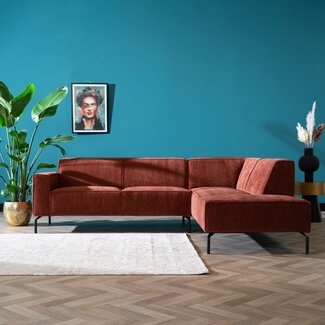 Canapé d'angle Kansas cuivre velours côtelé droite