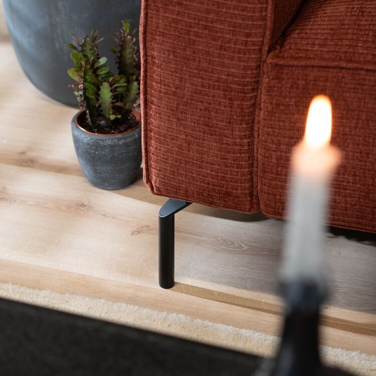 Canapé d'angle Kansas cuivre velours côtelé droite