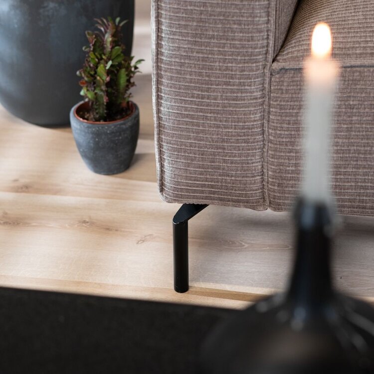 Canapé d'angle Kansas taupe velours côtelé droite