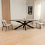 Table à manger ovale aspect chêne chevron Joren 240 x 110 cm