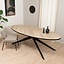 Table à manger ovale aspect chêne chevron Ilva 280 x 110 cm