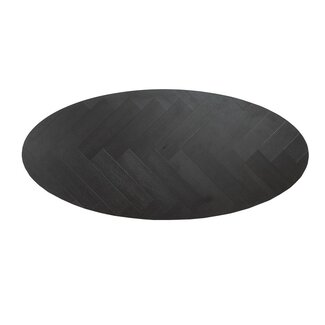 Plateau de table oval aspect chevron noir Nina 240 x 110 cm