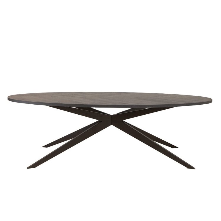 Table à manger ovale aspect chevron noir Ilva 240 x 110 cm