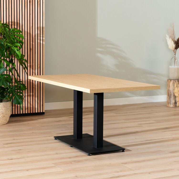 Table à manger aspect chêne melamine Nils 160 x 80 cm