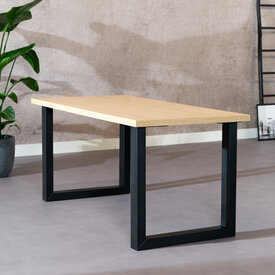 Table à manger aspect chêne melamine Alec 160 x 80 cm