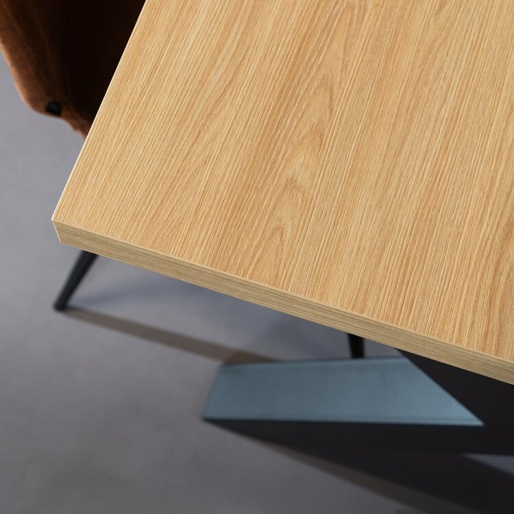 Table à manger aspect chêne melamine Bodo 160 x 80 cm