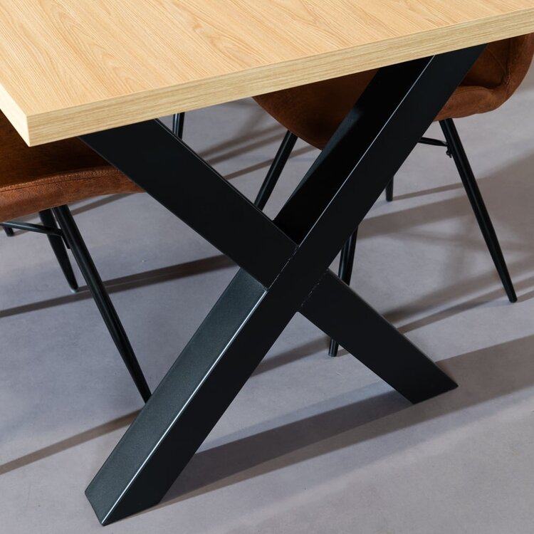Table à manger aspect chêne melamine Bodo 160 x 80 cm