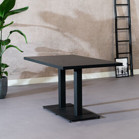 Table à manger aspect bois noir melamine Nils 140 x 80 cm