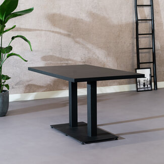 Table à manger aspect bois noir melamine Nils 140 x 80 cm