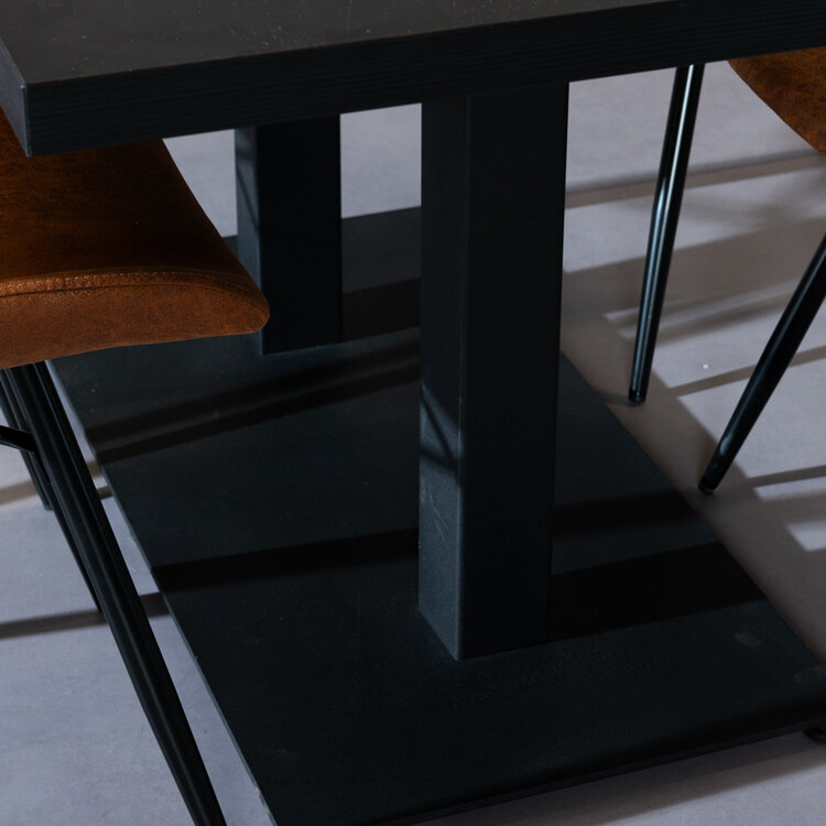 Table à manger aspect bois noir melamine Nils 140 x 80 cm