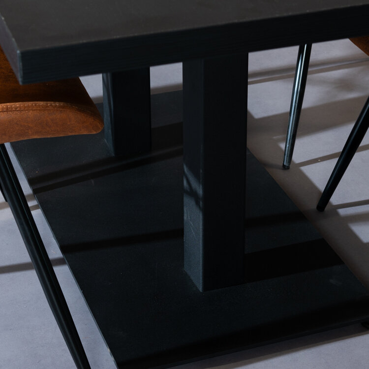 Table à manger aspect bois noir melamine Nils 160 x 80 cm