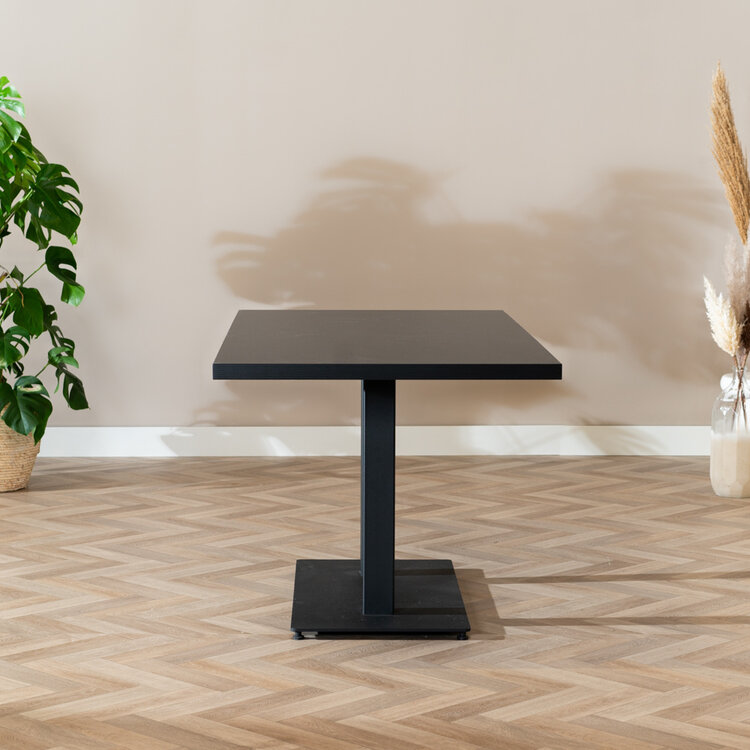 Table à manger aspect bois noir melamine Nils 160 x 80 cm