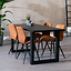 Table à manger aspect bois noir melamine Alec 160 x 80 cm